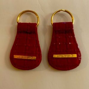 Longaberger basket weave lot of 2 keychain new